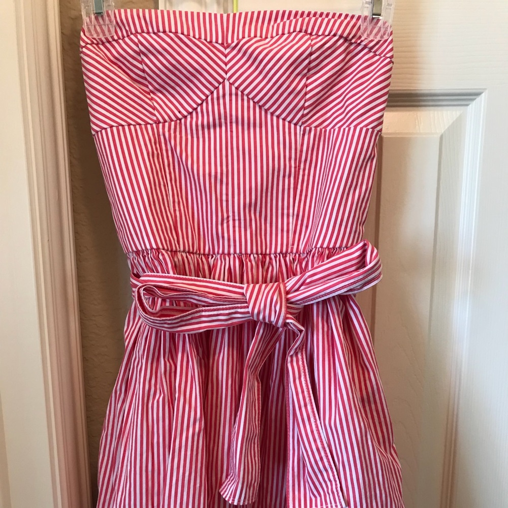 Candy stripe strapless Abercrombie dress